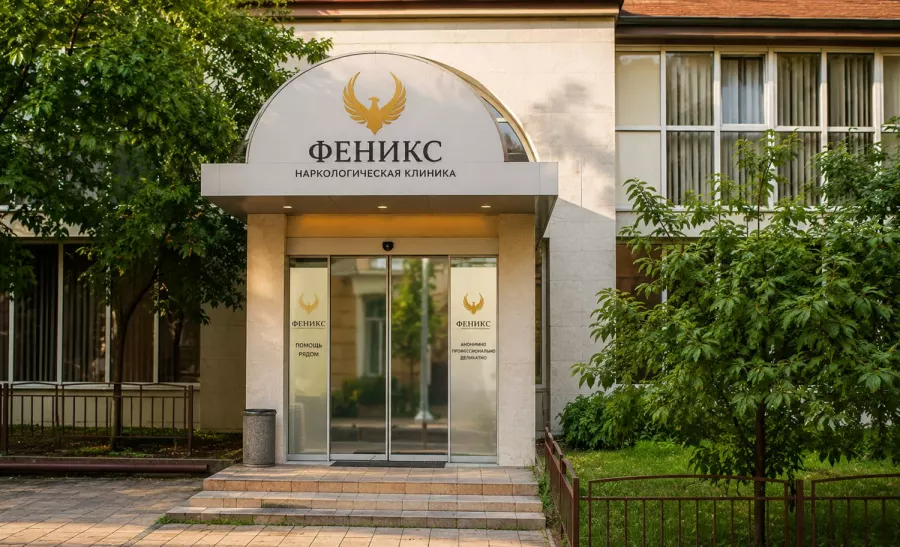 Вход в наркологическую клинику «Феникс» в Семикаракорске